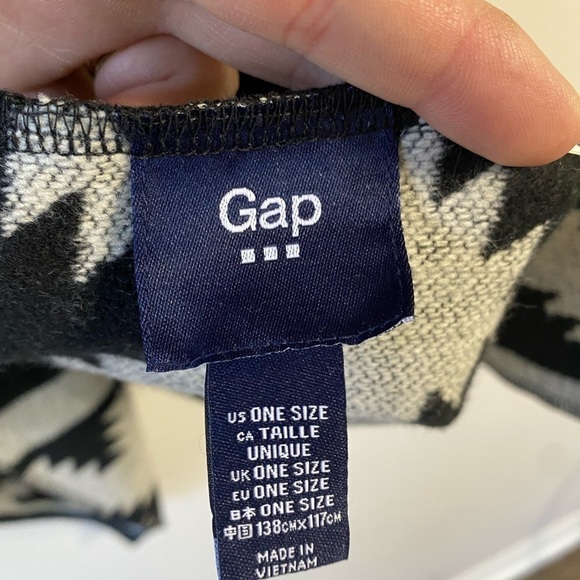 Gap black/grey Ruana/Poncho, one size - Picture 3 of 4